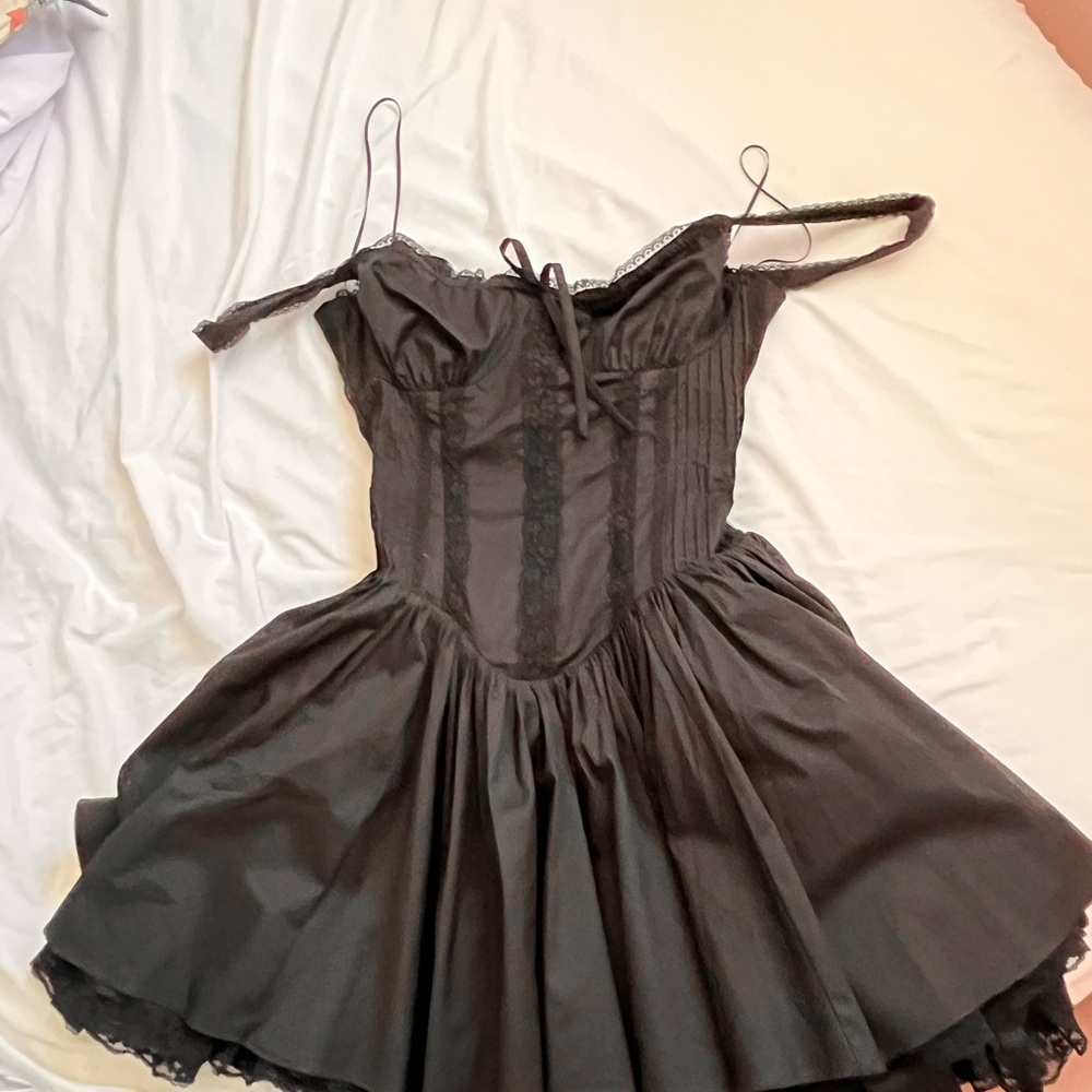 Windsor Black Fit-and-Flare Midi Dress